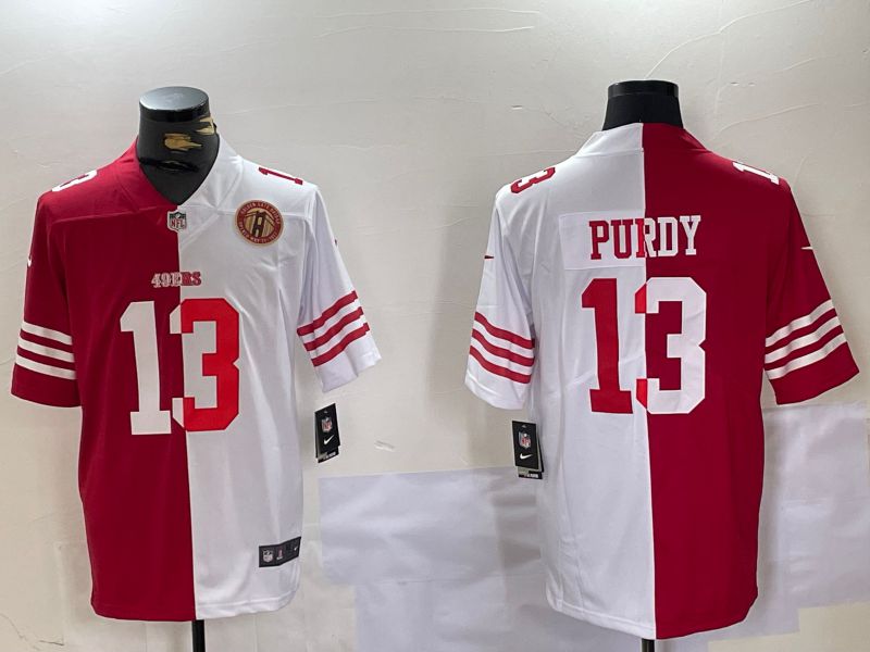 Men San Francisco 49ers #13 Purdy Red White Nike 2024 Limited NFL Jersey style 10082